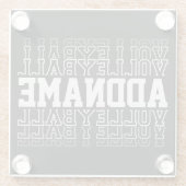 CUSTOM NAME Vanishing Volleyball Team Player Glazen Onderzetter (Achterkant)