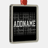 CUSTOM NAME Vanishing Volleyball Team Player Metalen Ornament (Rechts)