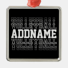 CUSTOM NAME Vanishing Volleyball Team Player Metalen Ornament