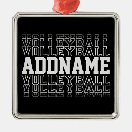CUSTOM NAME Vanishing Volleyball Team Player Metalen Ornament (Voorkant)