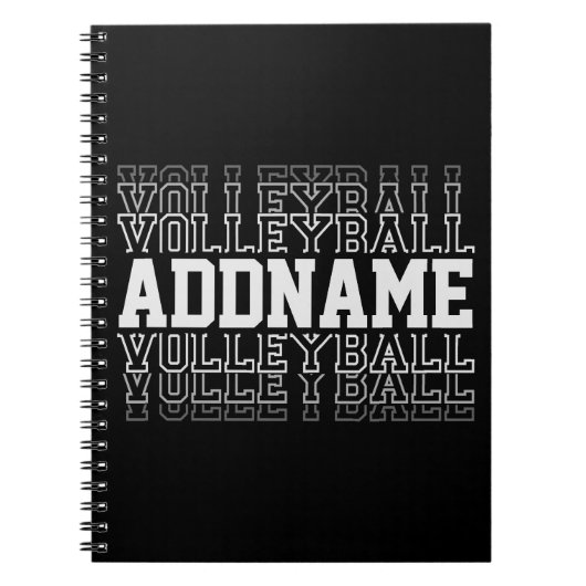 CUSTOM NAME Vanishing Volleyball Team Player Notitieboek (Voorkant)