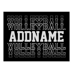 CUSTOM NAME Vanishing Volleyball Team Player Perfect Poster