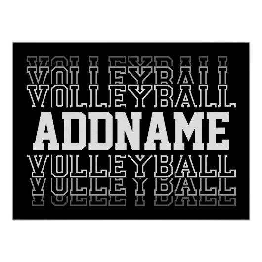 CUSTOM NAME Vanishing Volleyball Team Player Perfect Poster (Voorkant)