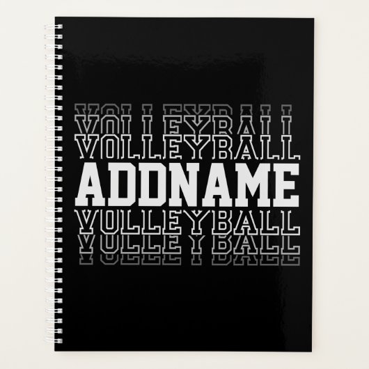 CUSTOM NAME Vanishing Volleyball Team Player Planner (Voorkant)