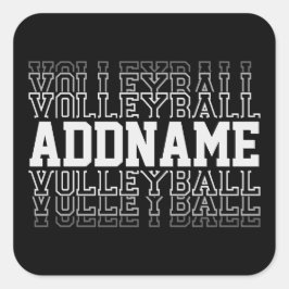 CUSTOM NAME Vanishing Volleyball Team Player Vierkante Sticker