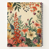 Custom name vintage floral pattern  notitieboek (Achterkant)