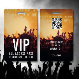Custom Name VIP All Access Pass Concert Badge