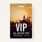 Custom Name VIP All Access Pass Concert Badge (Voorkant)