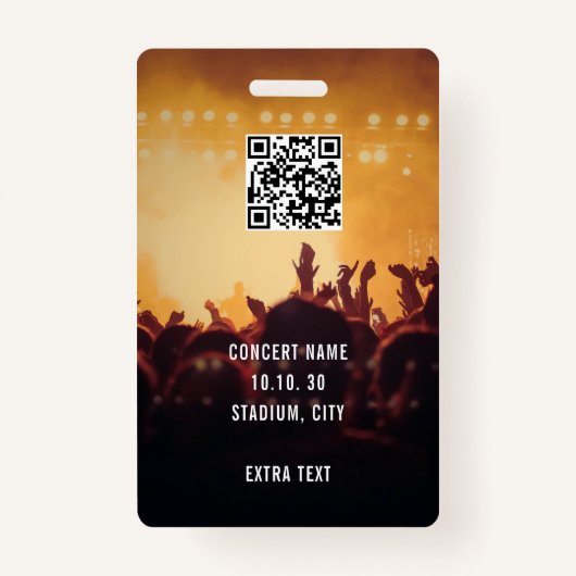 Custom Name VIP All Access Pass Concert Badge (Achterkant)