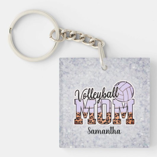 Custom Name Volleyball Mom | Mother's Day Sleutelhanger (Voorkant)