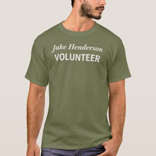Custom Name Volunteer T-shirt (Voorkant)