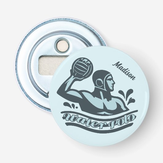 Custom Name Water Polo Button Flesopener (Voorkant)