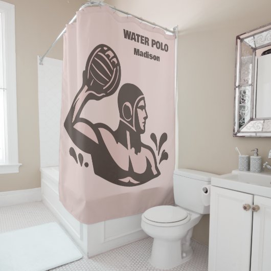 Custom Name Water Polo Douchegordijn (In situ)