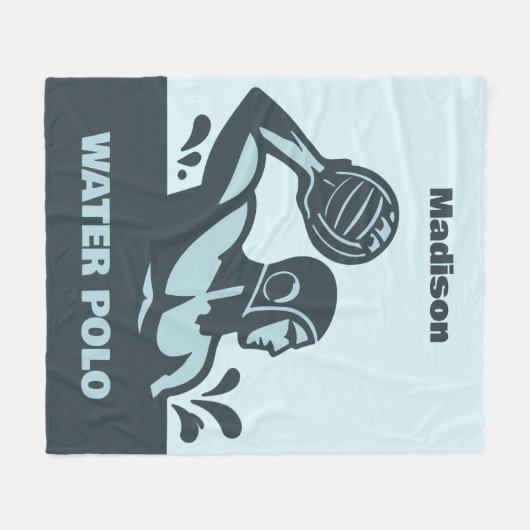 Custom Name Water Polo Fleece Deken (Voorkant (Horizontaal))