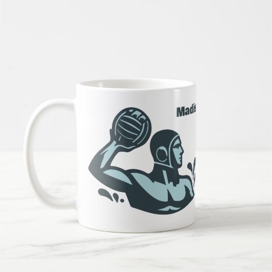 Custom Name Water Polo Koffiemok (Links)