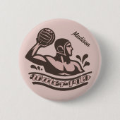 Custom Name Water Polo Ronde Button 5,7 Cm (Voorkant)