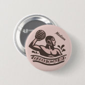 Custom Name Water Polo Ronde Button 5,7 Cm (Voorkant /achterkant)