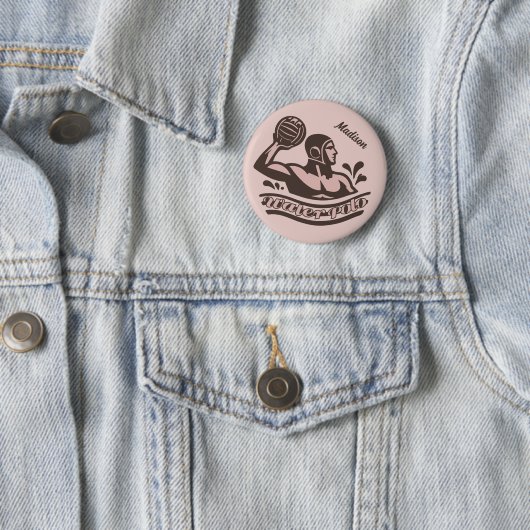 Custom Name Water Polo Ronde Button 5,7 Cm (In situ)