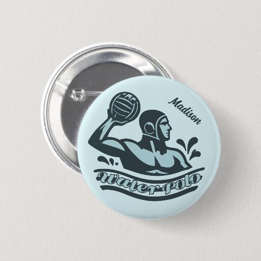 Custom Name Water Polo Ronde Button 5,7 Cm (Voorkant /achterkant)