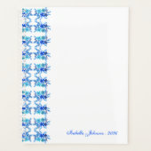 Custom Name Watercolor Blue Floral Planner (Voorkant)