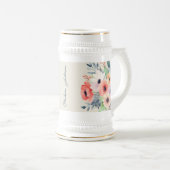 Custom Name Watercolor Floral Anemone Bierpul (Voorkant rechts)