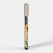 Custom Name Watercolor Sunflower Rustic iPhone Hoesje (Rechterkant)