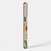 Custom Name Watercolor Sunflower Rustic iPhone Hoesje (Rechterkant)