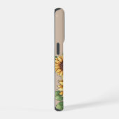 Custom Name Watercolor Sunflower Rustic iPhone Hoesje (Rechterkant)