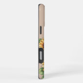 Custom Name Watercolor Sunflower Rustic iPhone Hoesje (Rechterkant)