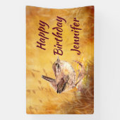 Custom Name Watercolor Wren Little Birds Spandoek (Verticaal)