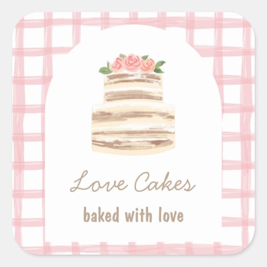 Custom Name Wedding Cake Business Sticker (Voorkant)
