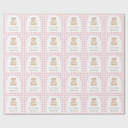 Custom Name Wedding Cake Business Sticker Cadeaupapier (Vlak)