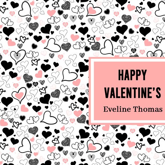 Custom Name Wedding Heart Sketch Gift Wrapping Bag Groot Cadeauzakje