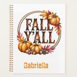Custom name western fall themed planner