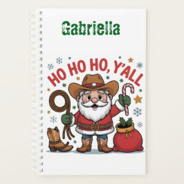 Custom name western themed Santa Christmas  Planner