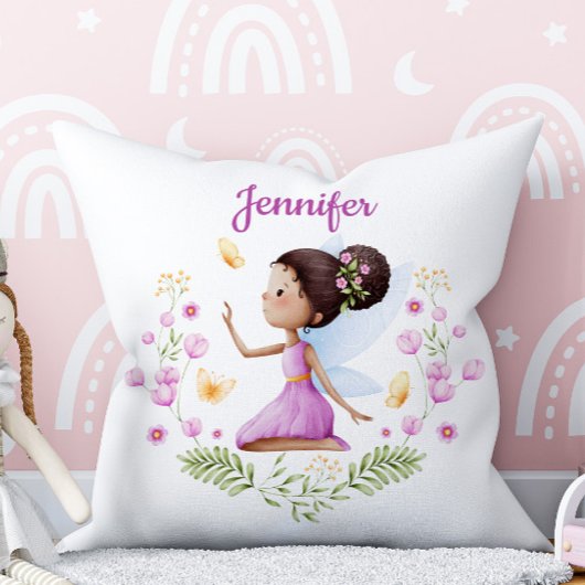 Custom Name Whimsical Nursery Fairy Pillow Kussen