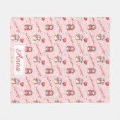 Custom Name Whimsical Penguin Kids Fleece Blanket Deken (Voorkant (Horizontaal))