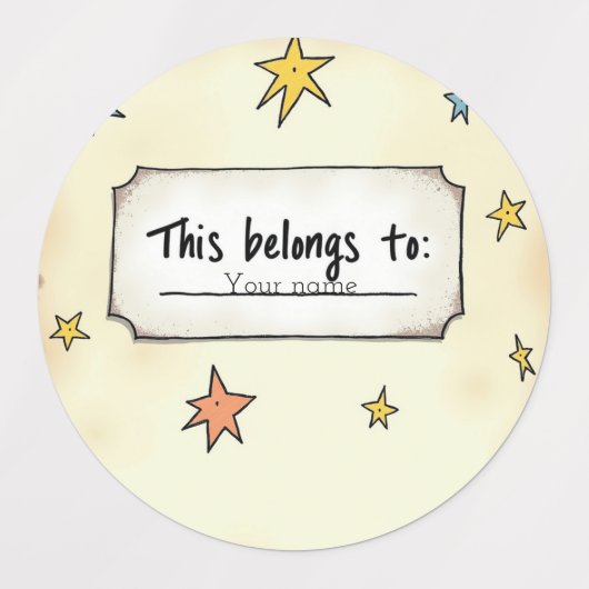 Custom Name with Doodle Stars Labels (Design 2)