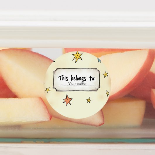 Custom Name with Doodle Stars Labels (Aangebracht)