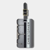 Custom Name With Dripping Liquid Metal Bagagelabel (Voorkant verticaal)