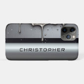 Custom Name With Dripping Liquid Metal Case-Mate iPhone Case (Achterkant (horizontaal))