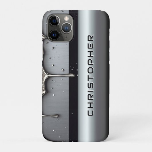 Custom Name With Dripping Liquid Metal Case-Mate iPhone Case (Achterkant)