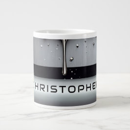 Custom Name With Dripping Liquid Metal Grote Koffiekop