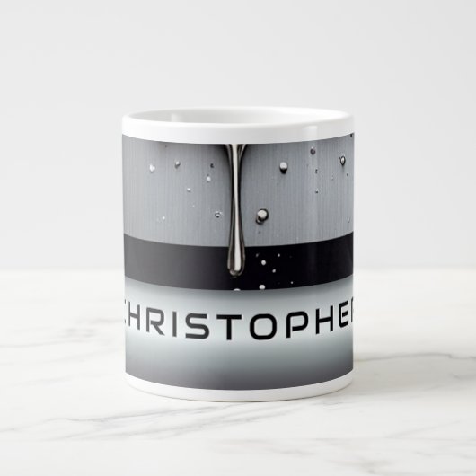 Custom Name With Dripping Liquid Metal Grote Koffiekop (Voorkant)