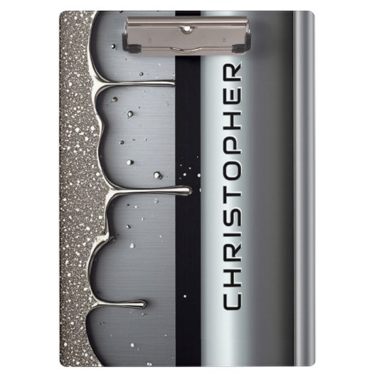 Custom Name With Dripping Liquid Metal Klembord (Voorkant)