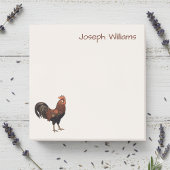 Custom Name with Vintage Rooster Art Sticky Notes