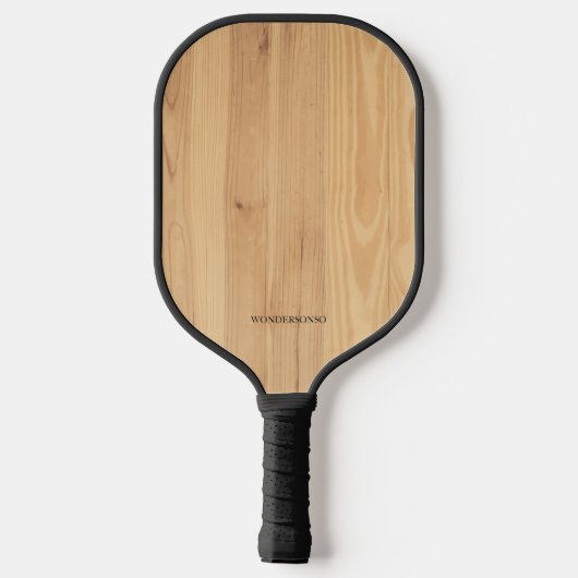 Custom Name wood texture Pickleball Paddle (Achterkant)