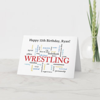 Custom Name Wrestling Birthday Word Cloud Kaart