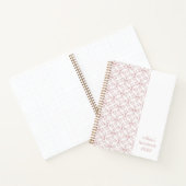 Custom Name & Year Dusty Rose Vector Pattern Notitieboek (Binnen)