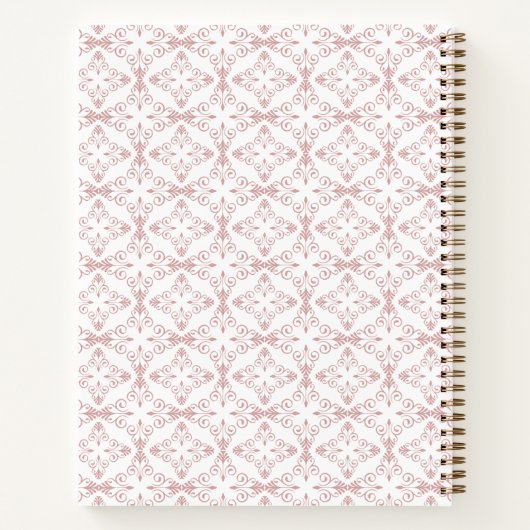 Custom Name & Year Dusty Rose Vector Pattern Notitieboek (Achterkant)